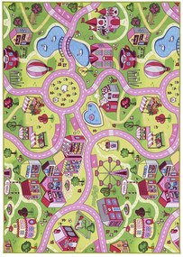Koberce Breno Kusový koberec SWEET TOWN 26, ružová, viacfarebná,140 x 200 cm