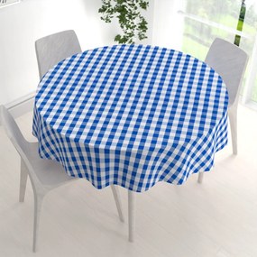 Biante Teflónový okrúhly obrus TF-070 Modro-biela kocka Ø 40 cm