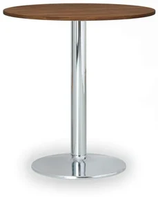 Konferenčný stolík FILIP II, priemer 800 mm, chrómovaná podnož, doska orech