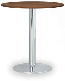 Konferenčný stolík FILIP II, priemer 800 mm, chrómovaná podnož, doska orech