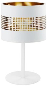 TK Lighting Stolná lampa TAGO 1xE27/15W/230V biela/zlatá TK5056