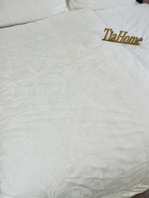 Obliečky bavlnené Anemaria biela TiaHome - 1x Vankúš 90x70cm, 1x Paplón 140x200cm
