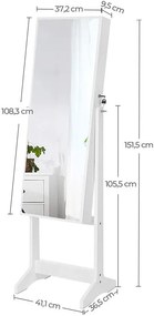 Veľká šperkovnica so zrkadlom JJC69WT