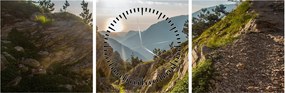Obraz - Hora Olymp (s hodinami) (90x30 cm)