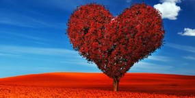 Obraz nádherný strom v tvare srdca Varianta: 100x50
