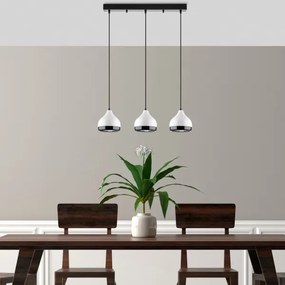 Závesné svietidlo na lanku YILDO 3xE27/40W/230V biela/čierna