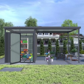 Záhradný domček so svetlíkmi Avenberg MAGNUS + prístavba 2.5 x 4.9 m - Premium