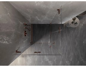 Mexen Lunar-F Duo, skladací sprchový kút 100 x 100 cm, 8mm číre sklo, profil ružové zlato, 836-100L-100P-60-00