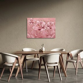 Sklenený obraz - Kvetinový dekor (70x50 cm)
