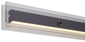 Moderné závesné svietidlo čierne s dymovým sklom - Catch