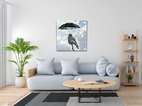 Gario Diamantové maľovanie Havran pod dáždnikom Rozmery: 50 x 50 cm, Rámovanie: Iba zrolované plátno, Diamanty: Štvorcové