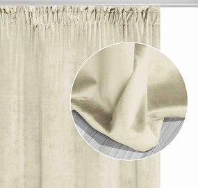 Velúrový záves SOFT VELVET krémový na riasiacu pásku Rozmer: 140x270 cm