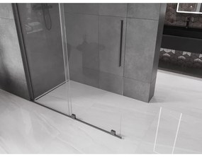 Mexen Velar, posuvné dvere do otvoru typ Walk-In 160 cm, 8mm číre sklo, grafitová matná, 871-160-000-03-66