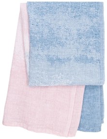 Ľanový uterák Saari, modro-ružový, Rozmery  95x180 cm