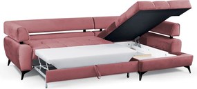 Rohová sedacia súprava Paris, staroružová látka, pravý roh