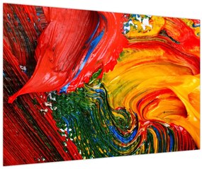 Obraz - Modrenie abstrakcie štetcom (90x60 cm)
