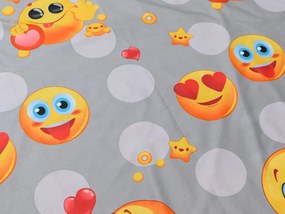 Obliečky z mikrovlákna Emoji sivé Rozmer obliečky: 2 ks 70 x 90 cm | 200 x 220 cm
