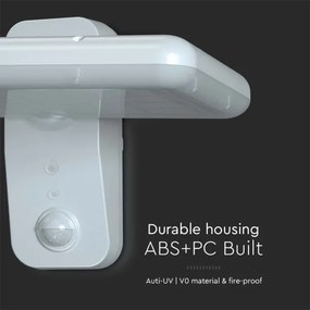 LED Solárne nástenné svietidlo so senzorom LED/15W/3,2V 4000K/6000K IP65 biela