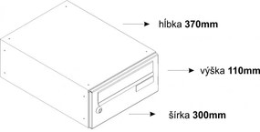 SJ 300/110 poštová schránka jednostranná RAL RAL 7035 / Šedá