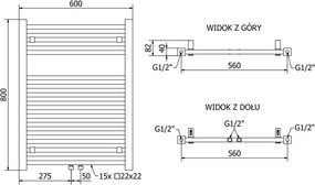 Mexen Pluton vykurovacie teleso 800 x 600 mm, 471 W, biela, W106-0800-600-00-20