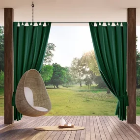 Tmavozelený vodeodolný vonkajší záves na pergolu Šírka: 155 cm | Dĺžka: 220 cm