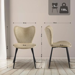 Jedálenská stolička Maika látka - sivohnedá