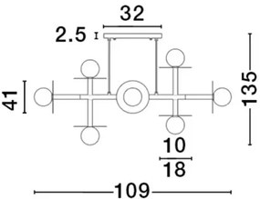 Rustikálny luster Pielo 109 zlaté