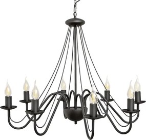 Luster na reťazi MALBO 8xE14/10W/230V čierny