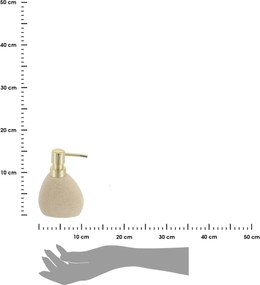 Dávkovač mydla Lumi, piesková/so zlatými prvkami, 200 ml