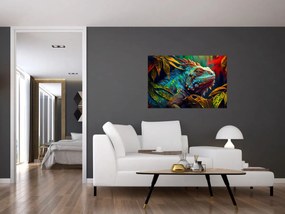 Obraz - Farebný leguán (90x60 cm)