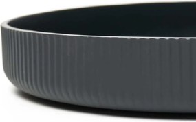 Dekoračná miska ORYVEN, sklolaminát s drážkami, priemer 30 cm, antracit
