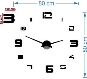 Nalepovacie zrkadlové hodiny na stenu čísla I SENTOP 12SZ021