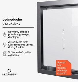 Klarstein High Line Eco 77, Stropný digestor, 77 cm, 436 m³/h, stupne, diaľkové ovládanie, ambientné osvetlenie