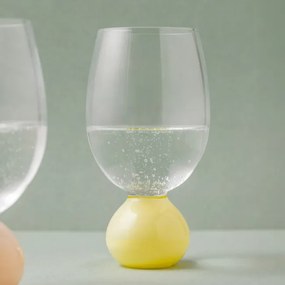 Pohár PALLORA s dekoratívnou stopkou, žltý 776144 400 ml