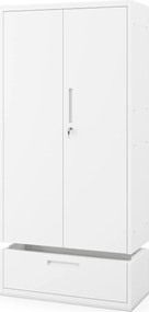 Modulárna kovová multifunkčná skriňa so zásuvkou biela MEGAN 1850 x 900 x 400 mm