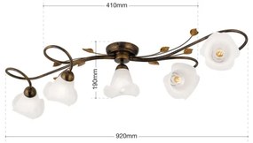 Orion DL 7-789/5 - Prisadený luster SISI 5xE14/40W/230V bronz/patina