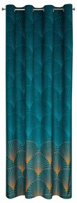 ZATEMŇOVACÍ ZÁVES NA KRÚŽKOCH LIMITED COLLECTION LOTOS 140X250 CM TYRKYSOVÁ
