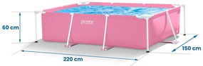 Intex Veľký záhradný bazén s obdĺžnikovým rámom 220 x 150 cm INTEX 28266