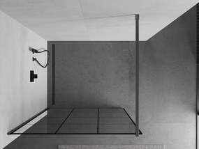 Mexen Kioto, sprchová zástena Walk-In 100 x 200 cm, 8mm číre sklo čierny vzor, grafitový profil, 800-100-101-66-77
