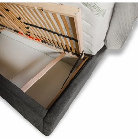 Posteľ čalúnená ZEFIRA + lamelový rošt + matrac EMI