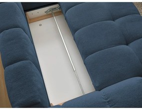 Tmavomodrá ženilková rozkladacia/s úložným priestorom rohová pohovka (pravý roh/do L) Everest – Bobochic Paris