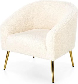 Relaxačné kreslo Goldie (krémová + zlatá). Vlastná spoľahlivá doprava až k Vám domov. 1039475