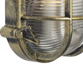 Vonkajšie nástenné a stropné svietidlo antické zlato oválne IP44 - Noutica