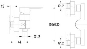 Aqualine - Sprchová batéria DAPHNE lesklý chróm