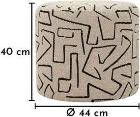 Béžový taburet z textílie buklé Nairobi – Mauro Ferretti