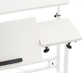 Písací stôl Telford - v64-94 x 80 x 59 cm - Biela