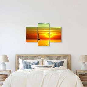 Obraz západu slnka s jachtou (90x60 cm)
