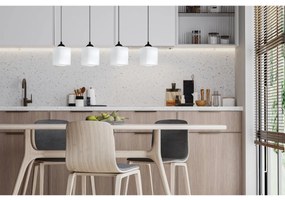 Závesné svietidlo Riffle Square, 4x biele sklenené tienidlo, b