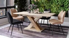 KARO béžový / dub artisan - MODERNÝ ROZKLADACÍ STÔL DO 180 cm!