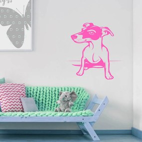 Veselá Stena Samolepka Pes Jack Russell Terrier Farba: růžová, Veľkosť: 80 x 60 cm